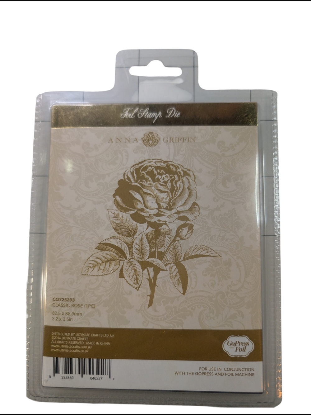 Brand New Anna Griffin Classic Rose GoPress Foil Stamp Die